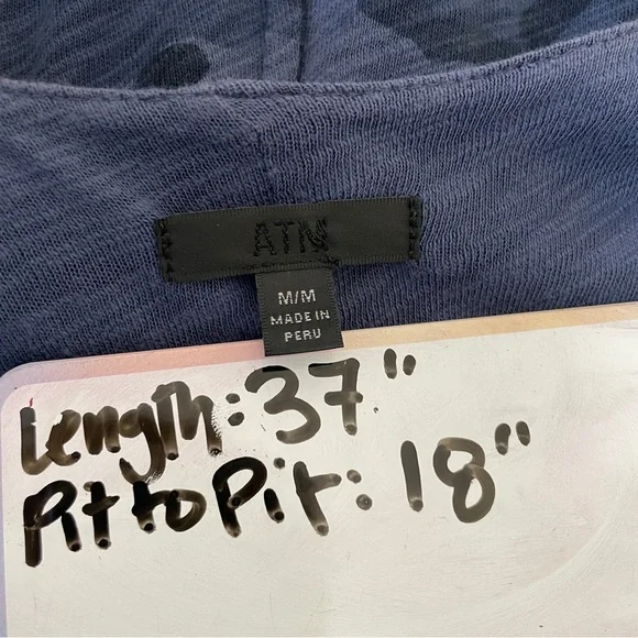 ATM Anthony Thomas Melillo‎ V-Neck Blue Camo-Print Cotton Slip Dress Medium - Picture 5 of 5